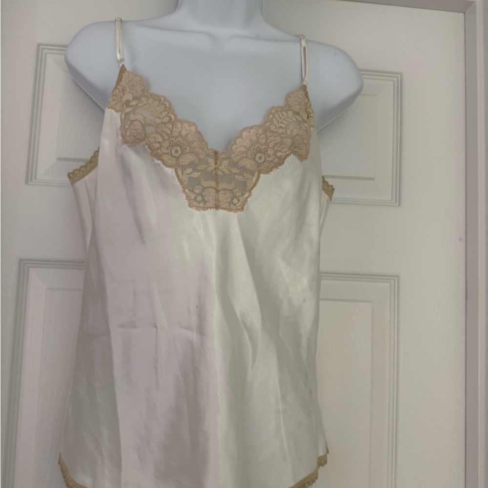 Elegant White and Gold Lace Camisole